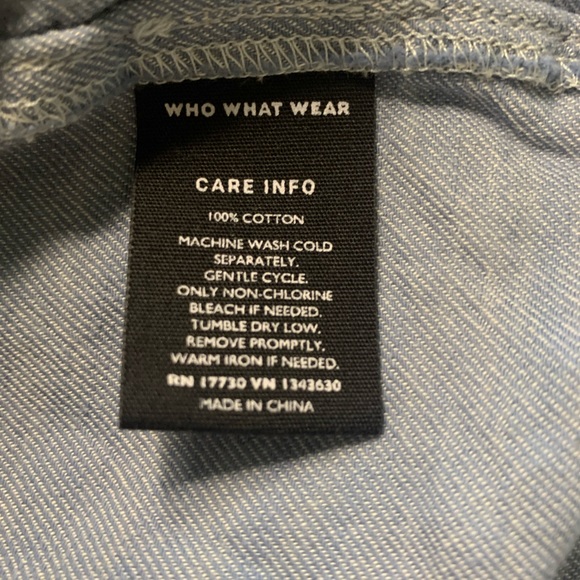 Who What Wear SZ LARGE Adorable button & roushed sleeve details. 💯 cotton - Picture 7 of 8